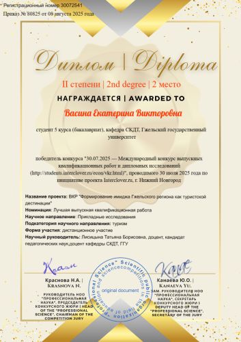 Диплом Васиной Е.В.